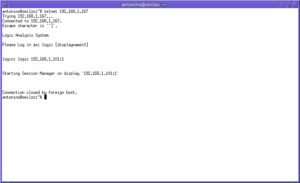 L'immagine (screenshot effettuato sul portatile) illustra il meccanismo che fa partire la sessione remota su di un HP16702A
